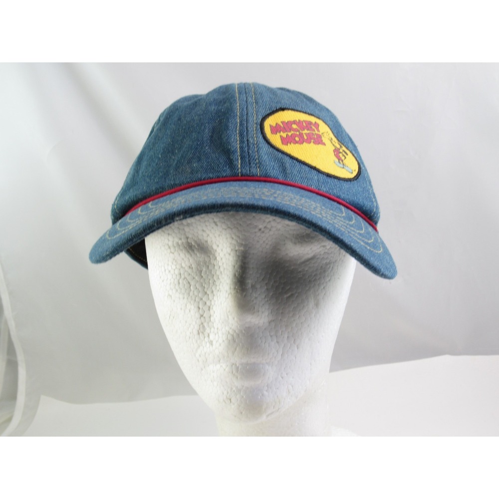 Blue Denim Mickey Mouse Baseball Cap Hat Disney One Size